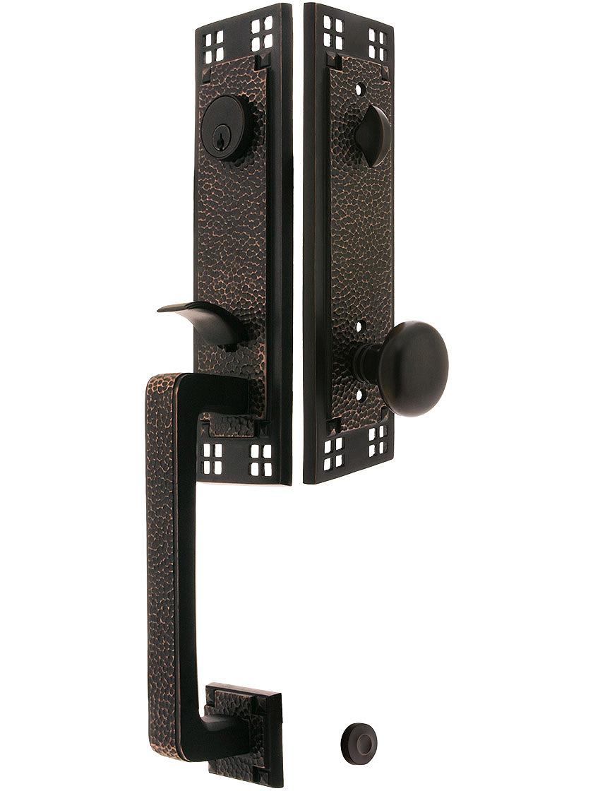 Arts & Crafts Style Tubular Handleset with Choice Of Interior Knob Or